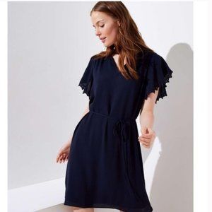 Loft Eyelet Shoulder Tie Waist Dress